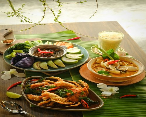 simple homemade Thai style meal on a table